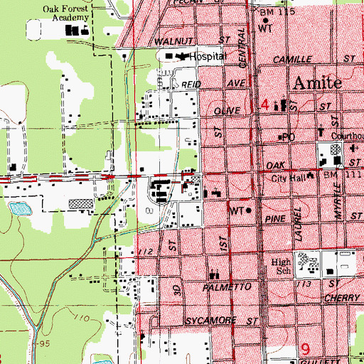 Topographic Map of Grants Chapel, LA