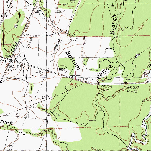 Topographic Map of Greenlaw Oil Field, LA