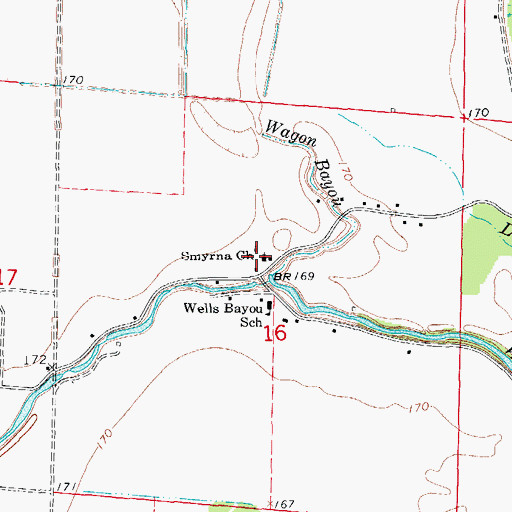 Topographic Map of Smyrna Missionary Baptist Church, AR