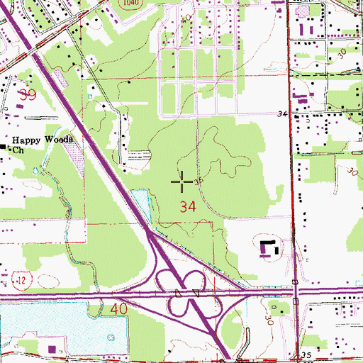 Topographic Map of Hammond Westside Primary School, LA