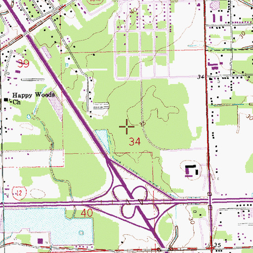 Topographic Map of Hammond Westside Upper Elementary School, LA
