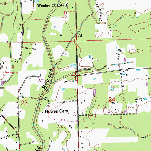 Topographic Map of Howe School (historical), LA