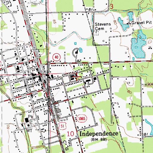 Topographic Map of Independence Elementary School, LA