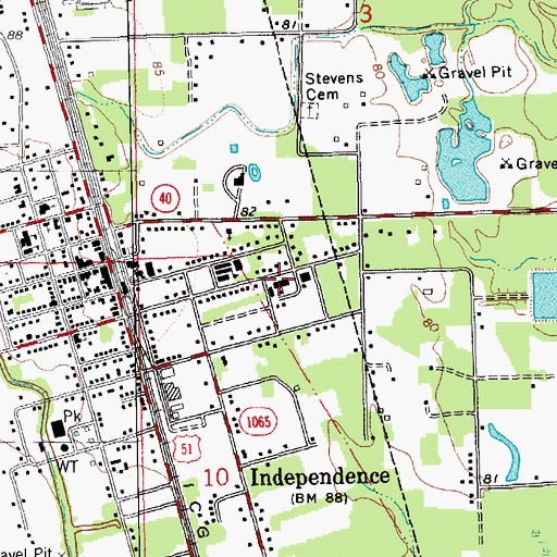 Topographic Map of Independence High School, LA