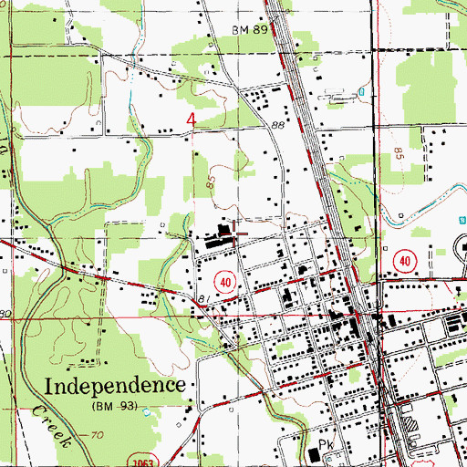 Topographic Map of Independence Middle School, LA