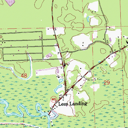 Topographic Map of Lees Landing United Methodist Church, LA