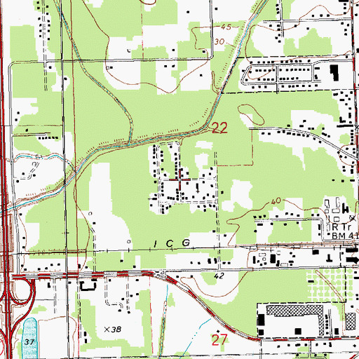 Topographic Map of Lincoln Park, LA