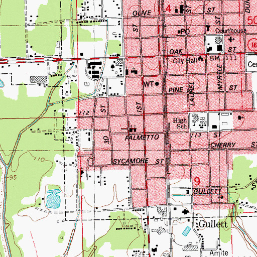 Topographic Map of Little Bethel Baptist Church, LA