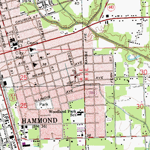 Topographic Map of Macedonia Missionary Baptist Church, LA