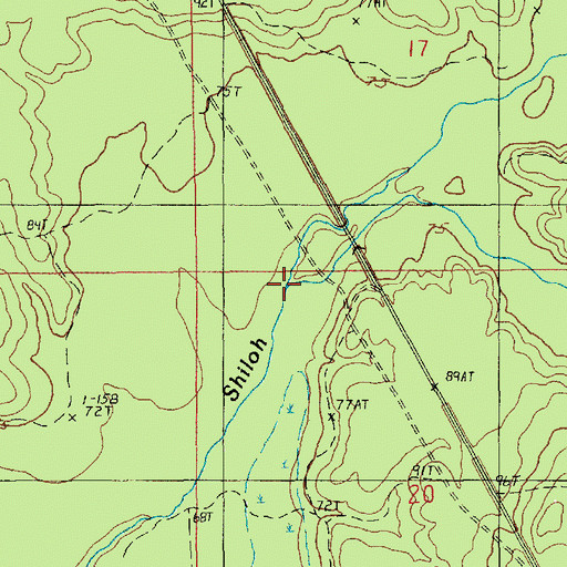 Topographic Map of Snake Creek, LA