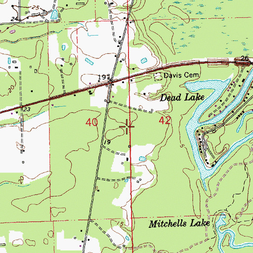 Topographic Map of Mitchell Lake Gas Field, LA