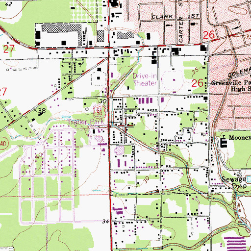 Topographic Map of Mixon Holy Cross Temple Church of God in Christ, LA
