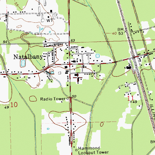 Topographic Map of Natalbany Elementary School, LA