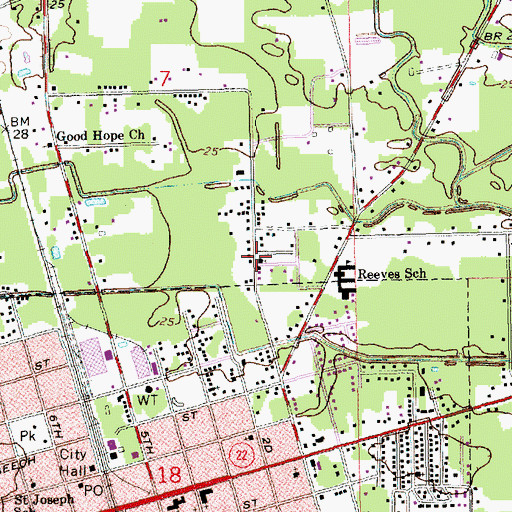 Topographic Map of New Covenant Apostolic Faith Church, LA