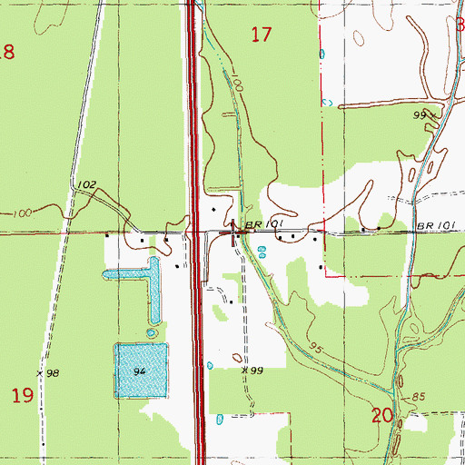Topographic Map of New Shiloh Church (historical), LA