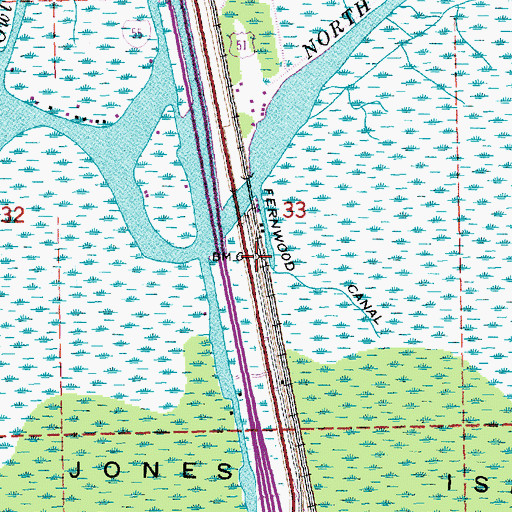 Topographic Map of North Pass, LA