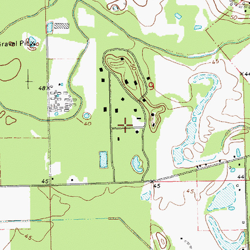 Topographic Map of Oak Ridge, LA