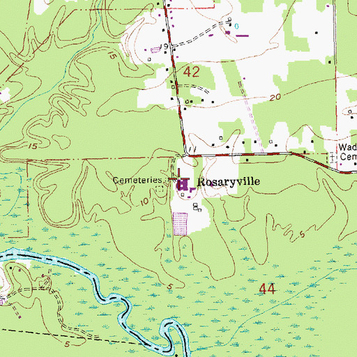 Topographic Map of Rosaryville Spirit Life Center, LA