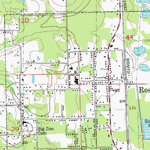 Topographic Map of Roseland Elementary School, LA