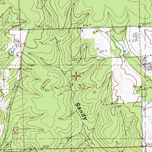 Topographic Map of Sandy Hollow Wildlife Management Area, LA