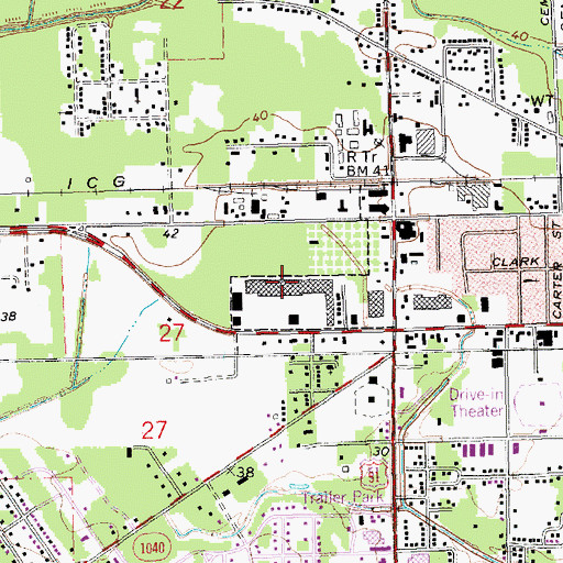 Topographic Map of Seville Plaza Shopping Center, LA