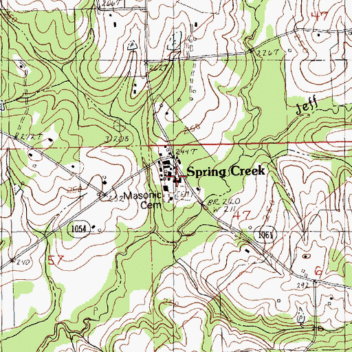 Topographic Map of Spring Creek Baptist Church, LA