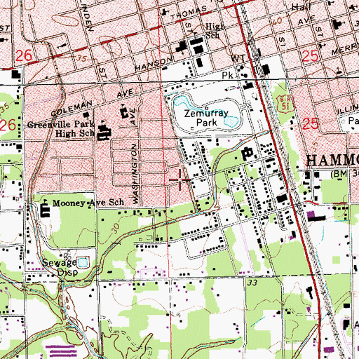 Topographic Map of True Church of the Living God, LA