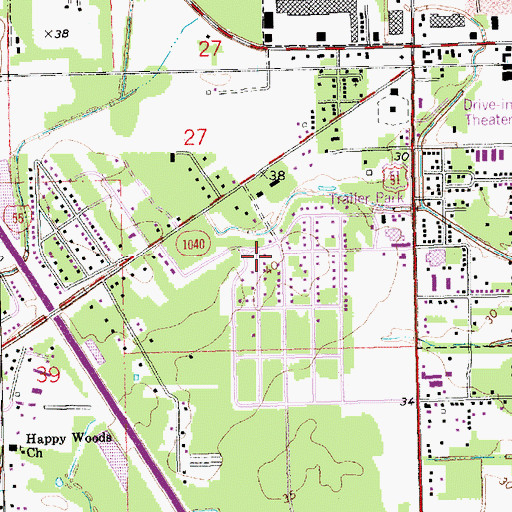 Topographic Map of Villa West, LA