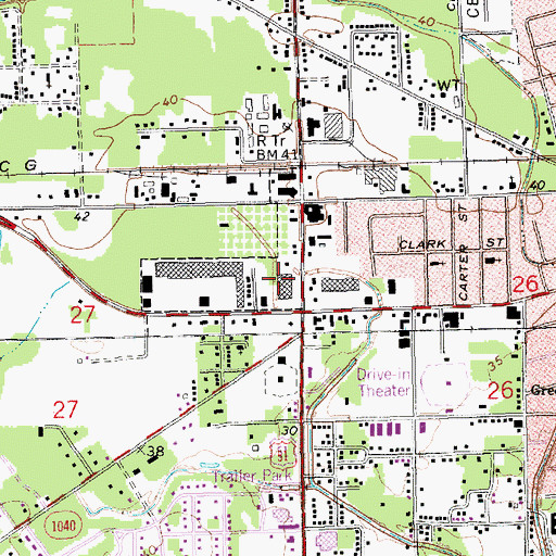 Topographic Map of West Gate Shopping Center, LA