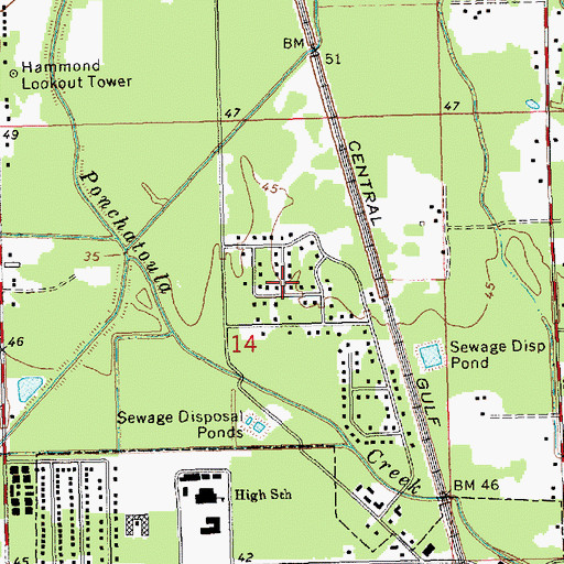 Topographic Map of Whitmar Acres, LA