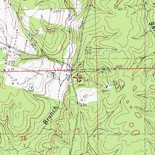 Topographic Map of Wilmer Oil Field, LA