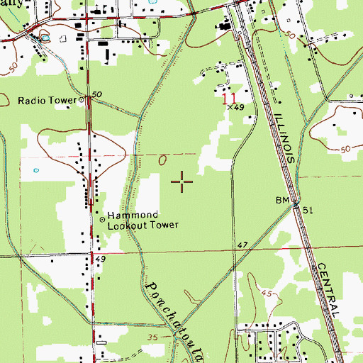 Topographic Map of Woodbridge, LA