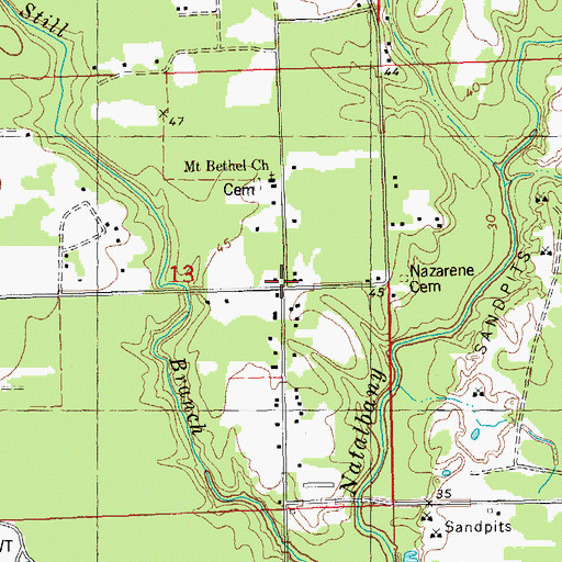 Topographic Map of Woodhaven, LA