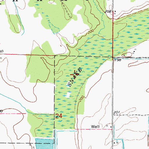 Topographic Map of Snake Island Flat, AR