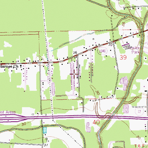 Topographic Map of Tilman Park, LA