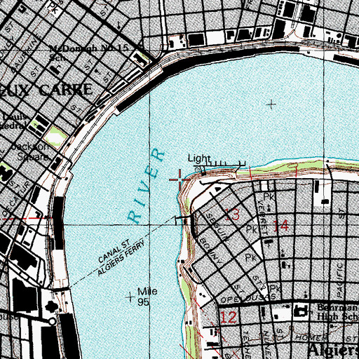 Topographic Map of Algiers Point, LA