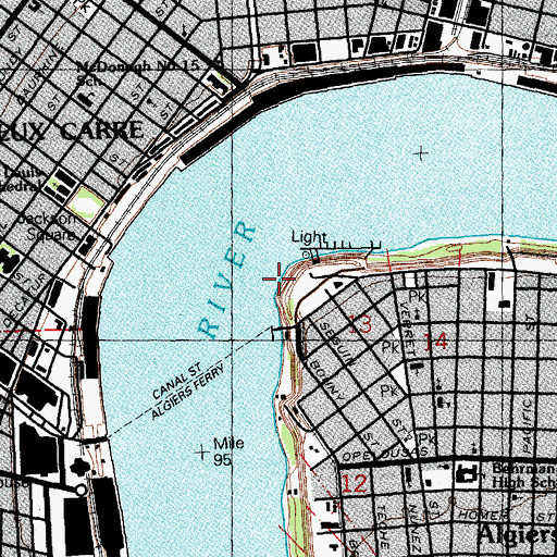 Topographic Map of Algiers Point Revetment, LA