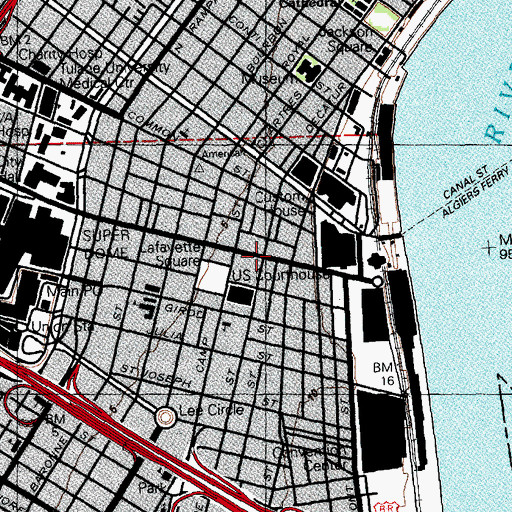Topographic Map of Boggs Federal Building, LA
