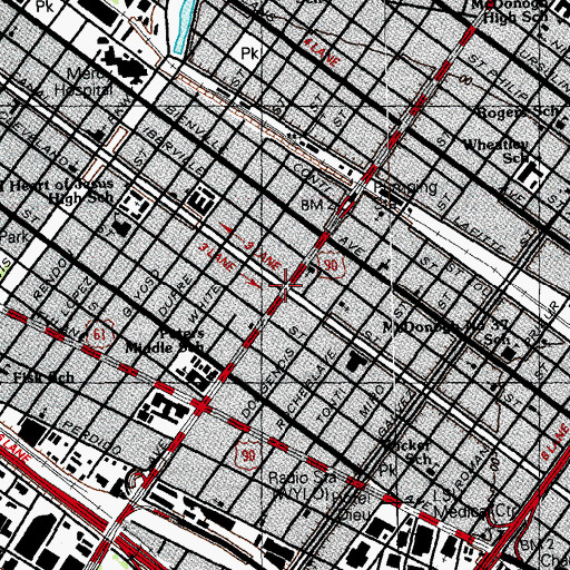 Topographic Map of Bolivar Place, LA