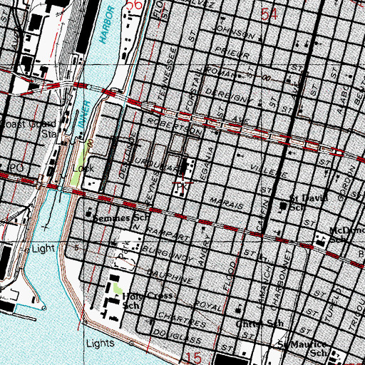 Topographic Map of Bonart Playground, LA