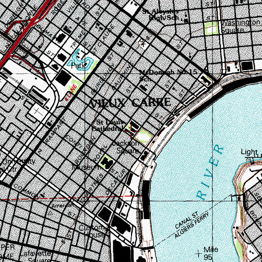 Topographic Map of Cabildo, LA