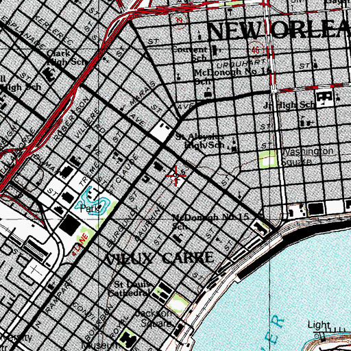 Topographic Map of Cabrini Playground, LA
