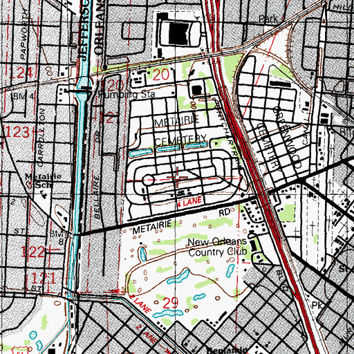 Topographic Map of Camp Walker (historical), LA