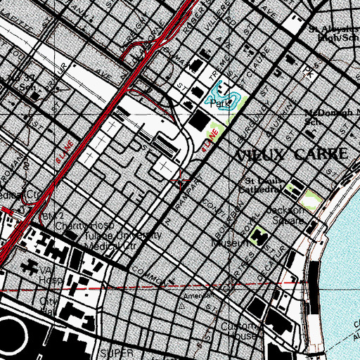 Topographic Map of Church of Our Lady of Guadalupe, LA
