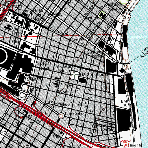 Topographic Map of Clay Monument, LA