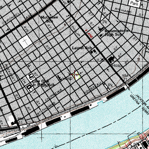 Topographic Map of Clay Square, LA