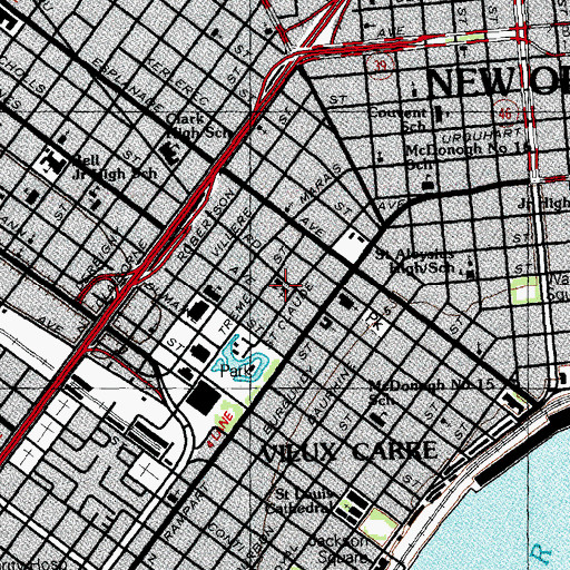 Topographic Map of College of Orleans (historical), LA