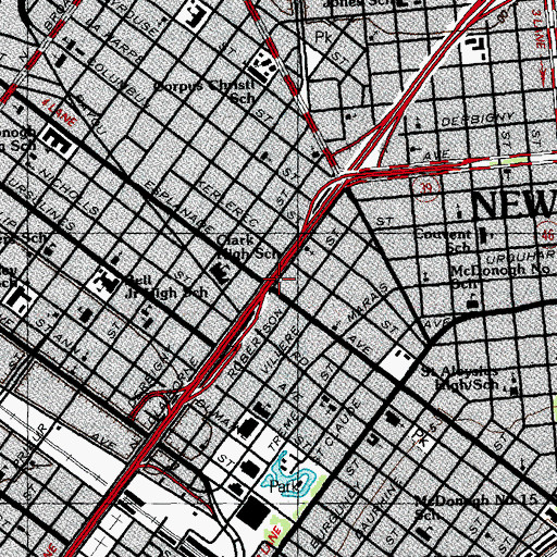 Topographic Map of Delemore Market, LA
