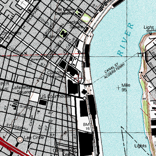 Topographic Map of Eads Plaza, LA