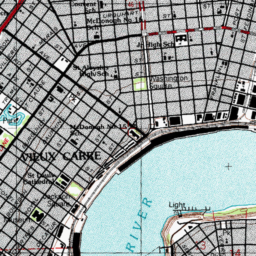 Topographic Map of Fort Saint Charles (historical), LA